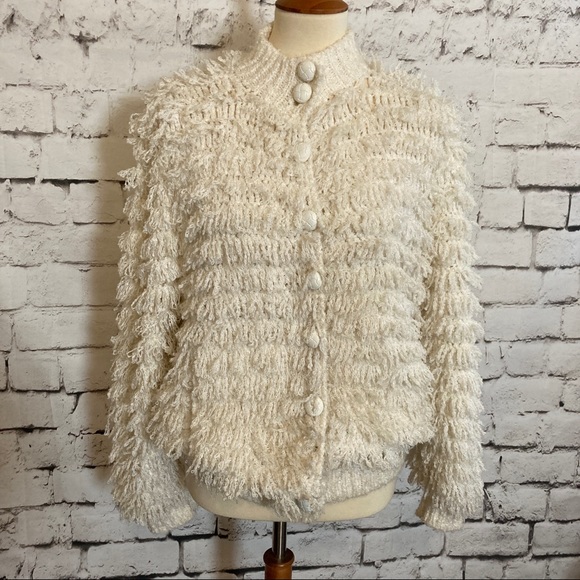 Adolfo Collectibles Sweaters - ADOLFO COLLECTIBLES VTG Cream Knit Cardigan M